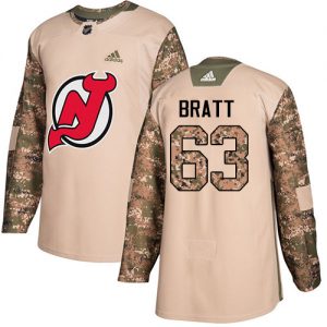 Dětské NHL New Jersey Devils dresy 63 Jesper Bratt Authentic Camo Adidas Veterans Day Practice