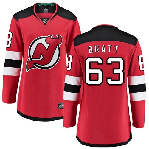 Dámské NHL New Jersey Devils dresy 63 Jesper Bratt Breakaway Červené Fanatics Branded Domácí