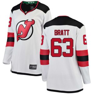 Dámské NHL New Jersey Devils dresy 63 Jesper Bratt Breakaway Bílý Fanatics Branded Venkovní