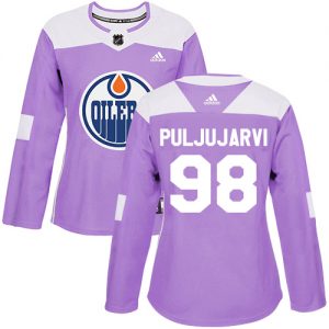 Dámské NHL Edmonton Oilers dresy 98 Jesse Puljujarvi Authentic Nachový Adidas Fights Cancer Practice