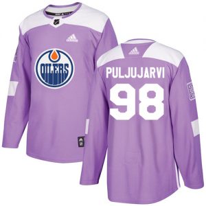 Dětské NHL Edmonton Oilers dresy 98 Jesse Puljujarvi Authentic Nachový Adidas Fights Cancer Practice