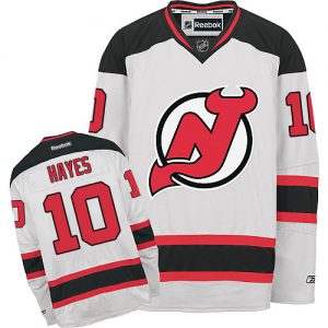 Pánské NHL New Jersey Devils dresy 10 Jimmy Hayes Authentic Bílý Reebok Venkovní hokejové dresy