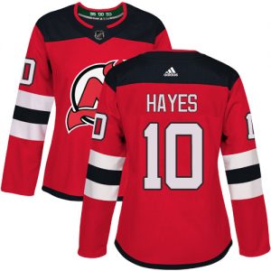 Dámské NHL New Jersey Devils dresy 10 Jimmy Hayes Authentic Červené Adidas Domácí