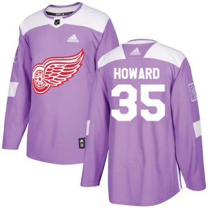 Pánské NHL Detroit Red Wings dresy 35 Jimmy Howard Authentic Nachový Adidas Fights Cancer Practice