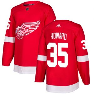 Pánské NHL Detroit Red Wings dresy 35 Jimmy Howard Authentic Červené Adidas Domácí