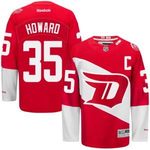 Pánské NHL Detroit Red Wings dresy 35 Jimmy Howard Authentic Červené Reebok 2016 Stadium Series