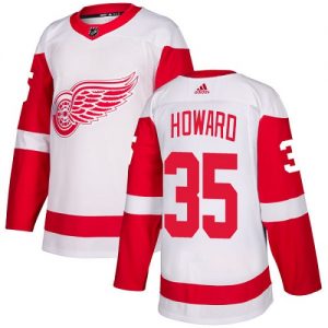 Pánské NHL Detroit Red Wings dresy 35 Jimmy Howard Authentic Bílý Adidas Venkovní