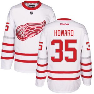 Pánské NHL Detroit Red Wings dresy 35 Jimmy Howard Authentic Bílý Reebok 2017 Centennial Classic