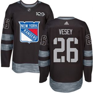 Pánské NHL New York Rangers dresy 26 Jimmy Vesey Authentic Černá Adidas 1917 2017 100th Anniversary