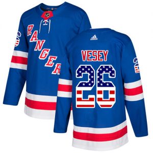 Pánské NHL New York Rangers dresy 26 Jimmy Vesey Authentic Kuninkaallisen modrá Adidas USA Flag Fashion