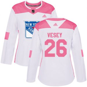 Dámské NHL New York Rangers dresy 26 Jimmy Vesey Authentic Bílý Růžový Adidas Fashion