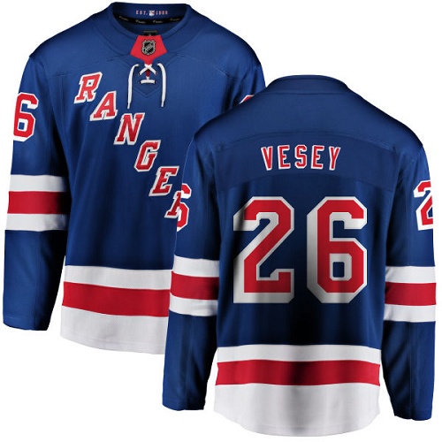 Pánské NHL New York Rangers dresy 26 Jimmy Vesey Breakaway Kuninkaallisen modrá Fanatics Branded Domácí