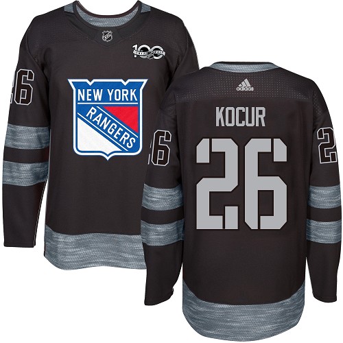 Pánské NHL New York Rangers dresy 26 Joe Kocur Authentic Černá Adidas 1917 2017 100th Anniversary