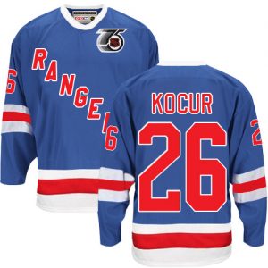 Pánské NHL New York Rangers dresy 26 Joe Kocur Authentic Throwback Kuninkaallisen modrá CCM 75TH