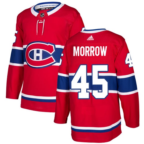 Pánské NHL Montreal Canadiens dresy 45 Joe Morrow Authentic Červené Adidas Domácí