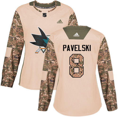 Dámské NHL San Jose Sharks dresy 8 Joe Pavelski Authentic Camo Adidas Veterans Day Practice