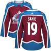 Dámské NHL Colorado Avalanche dresy 19 Joe Sakic Authentic Burgundy Červené Adidas Domácí