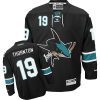 Dětské NHL San Jose Sharks dresy 19 Joe Thornton Authentic Černá Reebok Alternativní hokejové dresy