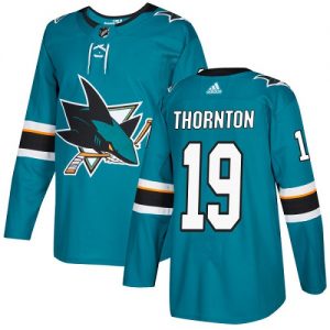 Dětské NHL San Jose Sharks dresy 19 Joe Thornton Authentic Teal Zelená Adidas Domácí
