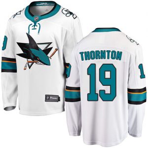 Dětské NHL San Jose Sharks dresy 19 Joe Thornton Breakaway Bílý Fanatics Branded Venkovní
