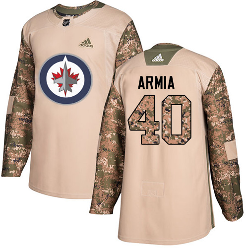 Pánské NHL Winnipeg Jets dresy 40 Joel Armia Authentic Camo Adidas Veterans Day Practice