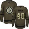 Pánské NHL Winnipeg Jets dresy 40 Joel Armia Authentic Zelená Adidas Salute to Service