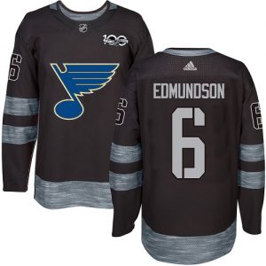 Pánské NHL St. Louis Blues dresy 6 Joel Edmundson Authentic Černá Adidas 1917 2017 100th Anniversary