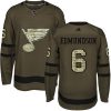 Pánské NHL St. Louis Blues dresy 6 Joel Edmundson Authentic Zelená Adidas Salute to Service