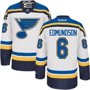 Pánské NHL St. Louis Blues dresy 6 Joel Edmundson Authentic Bílý Reebok Venkovní hokejové dresy