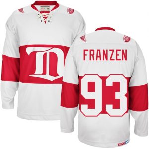 Pánské NHL Detroit Red Wings dresy 93 Johan Franzen Authentic Throwback Bílý CCM Winter Classic