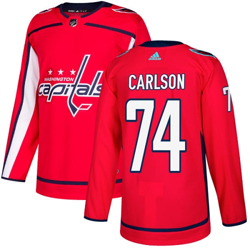 Pánské NHL Washington Capitals dresy 74 John Carlson Authentic Červené Adidas Domácí