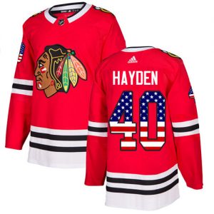 Dětské NHL Chicago Blackhawks dresy 40 John Hayden Authentic Červené Adidas USA Flag Fashion