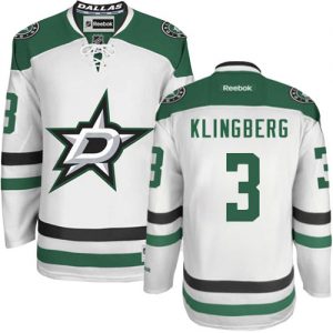 Pánské NHL Dallas Stars dresy 3 John Klingberg Authentic Bílý Reebok Venkovní hokejové dresy