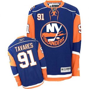 Pánské NHL New York Islanders dresy 91 John Tavares Authentic Námořnická modrá Reebok