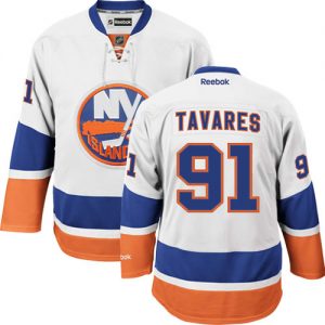 Dětské NHL New York Islanders dresy 91 John Tavares Authentic Bílý Reebok Venkovní hokejové dresy