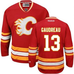 Pánské NHL Calgary Flames dresy Johnny Gaudreau 13 Authentic Červené Reebok Alternativní hokejové dresy