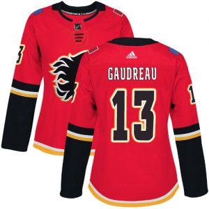 Dámské NHL Calgary Flames dresy Johnny Gaudreau 13 Authentic Červené Adidas Domácí