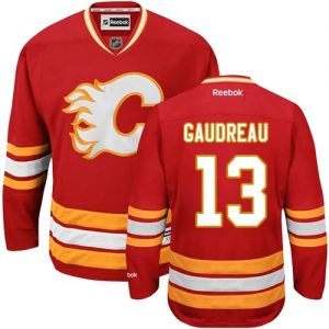 Dámské NHL Calgary Flames dresy Johnny Gaudreau 13 Authentic Červené Reebok Alternativní hokejové dresy