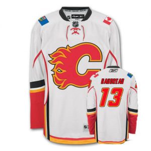 Dámské NHL Calgary Flames dresy Johnny Gaudreau 13 Authentic Bílý Reebok Venkovní hokejové dresy
