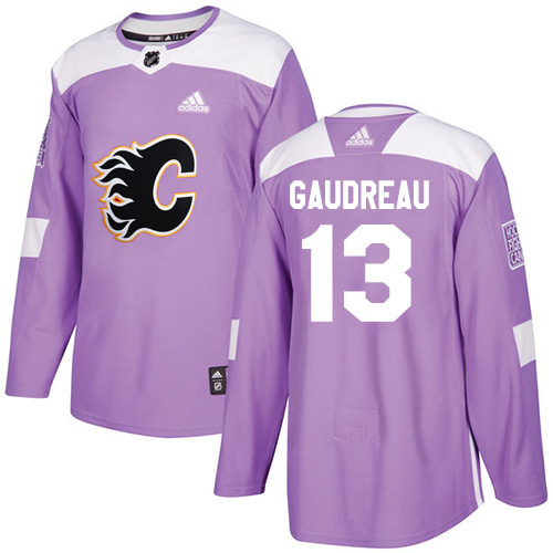 Dětské NHL Calgary Flames dresy Johnny Gaudreau 13 Authentic Nachový Adidas Fights Cancer Practice
