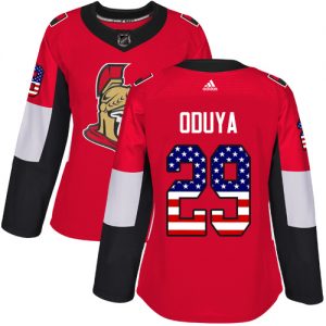 Dámské NHL Ottawa Senators dresy 29 Johnny Oduya Authentic Červené Adidas USA Flag Fashion