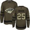 Pánské NHL Minnesota Wild dresy 25 Jonas Brodin Authentic Zelená Adidas Salute to Service
