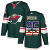 Pánské NHL Minnesota Wild dresy 25 Jonas Brodin Authentic Zelená Adidas USA Flag Fashion