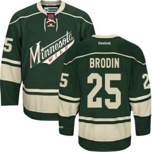 Pánské NHL Minnesota Wild dresy 25 Jonas Brodin Authentic Zelená Reebok Alternativní hokejové dresy
