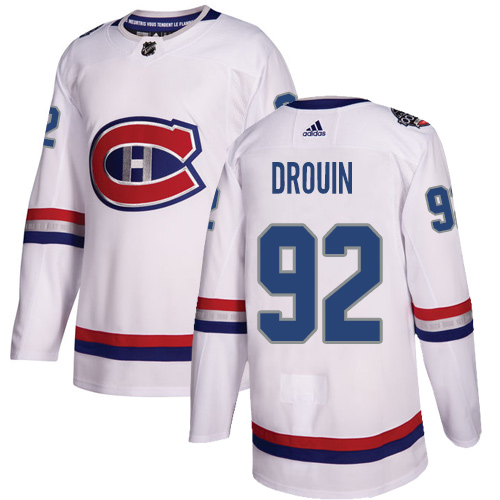 Pánské NHL Montreal Canadiens dresy 92 Jonathan Drouin Authentic Bílý Adidas 2017 100 Classic