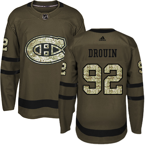 Dětské NHL Montreal Canadiens dresy 92 Jonathan Drouin Authentic Zelená AdidasSalute to Service