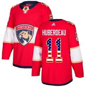 Pánské NHL Florida Panthers dresy 11 Jonathan Huberdeau Authentic Červené Adidas USA Flag Fashion