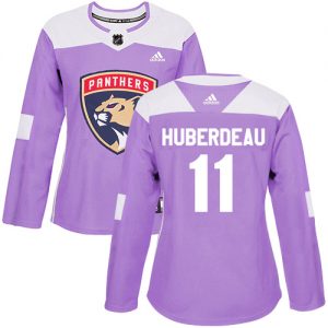 Dámské NHL Florida Panthers dresy 11 Jonathan Huberdeau Authentic Nachový Adidas Fights Cancer Practice