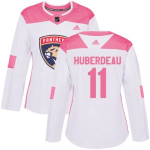 Dámské NHL Florida Panthers dresy 11 Jonathan Huberdeau Authentic Bílý Růžový Adidas Fashion