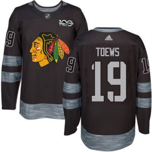 Pánské NHL Chicago Blackhawks dresy 19 Jonathan Toews Authentic Černá Adidas 1917 2017 100th Anniversary